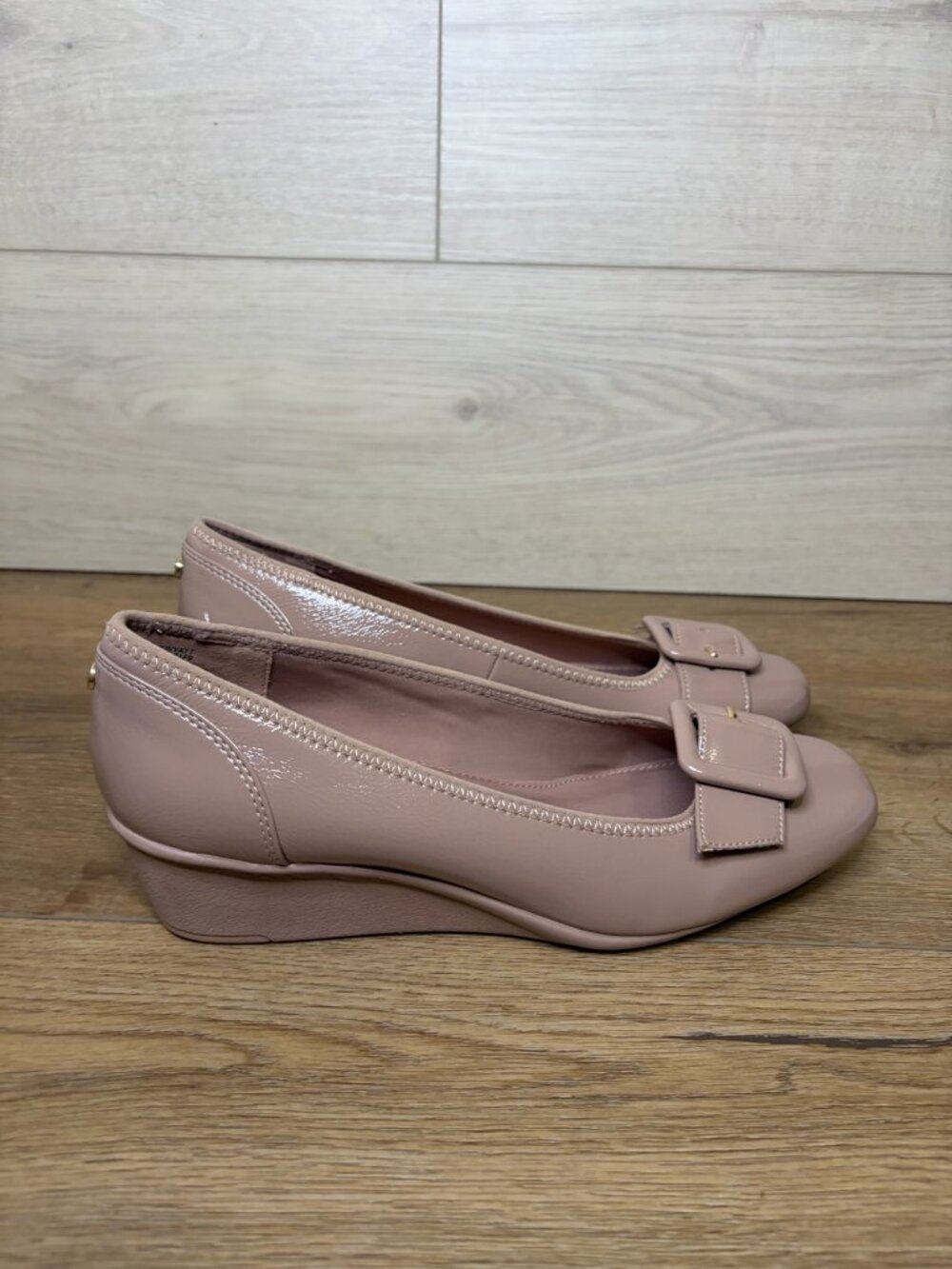 Anne Klein Wyatt Stretch Wedge Pink Shoes 7.5M - Picture 4 of 6